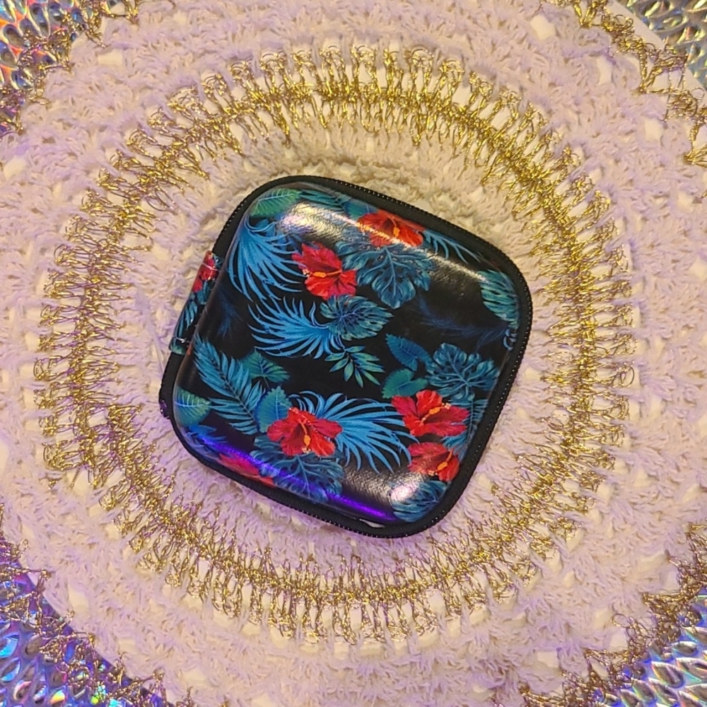 FREE Floral Tech Case Red & Turquoise Red With $20 Minimum or Separate Purchase
